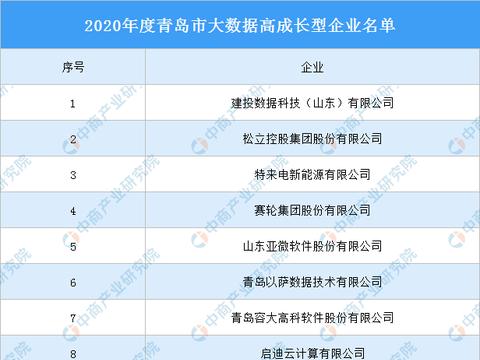 2020年度青島市大數(shù)據(jù)高成長(zhǎng)型企業(yè)名單發(fā)布，數(shù)據(jù)處理與存儲(chǔ)服務(wù)引領(lǐng)行業(yè)風(fēng)向